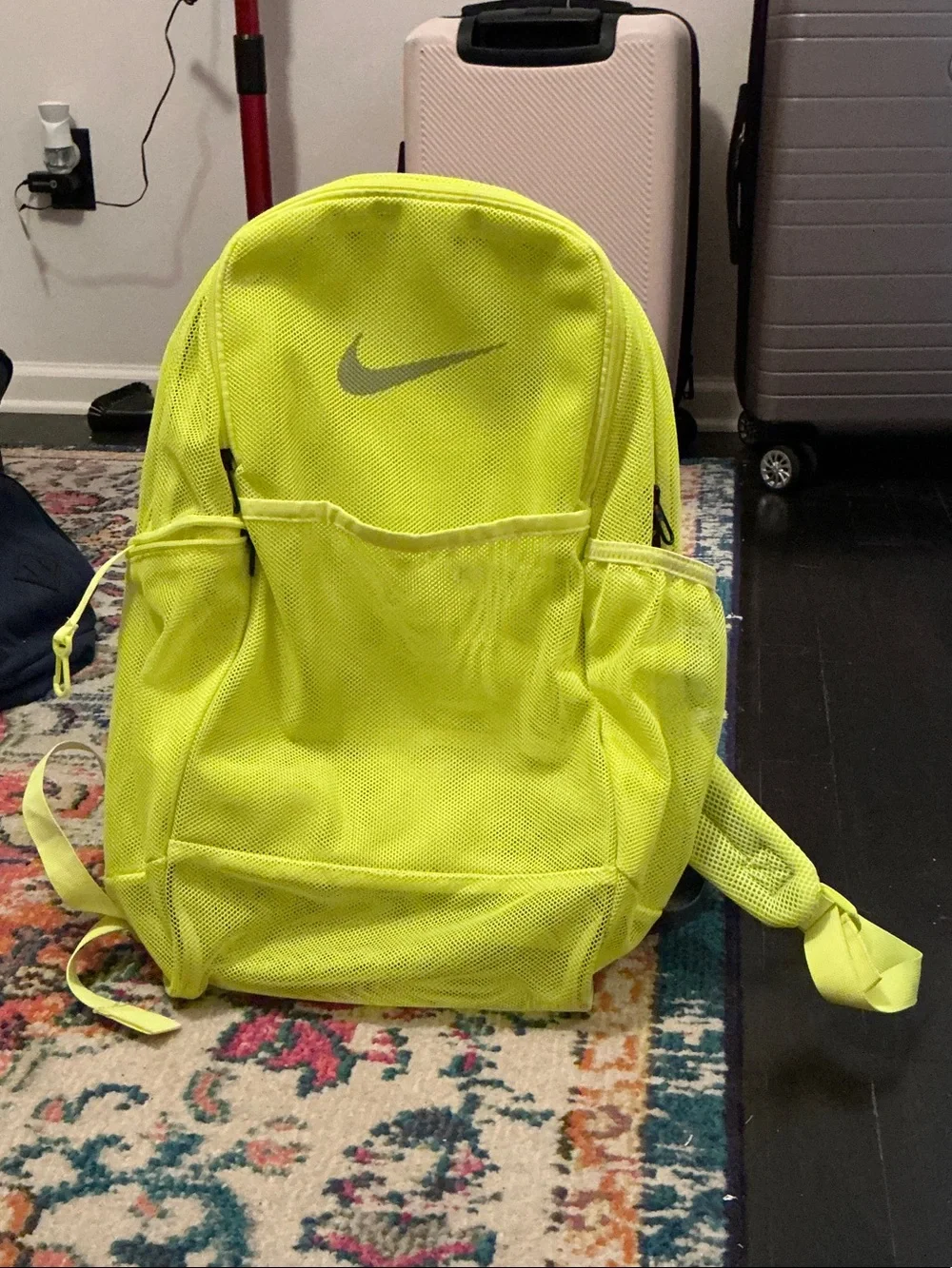 Nike Bright Neon Yellow Mesh Backpack